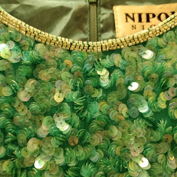 Nipon Night women's green sequin dress - Picture 4 of 6